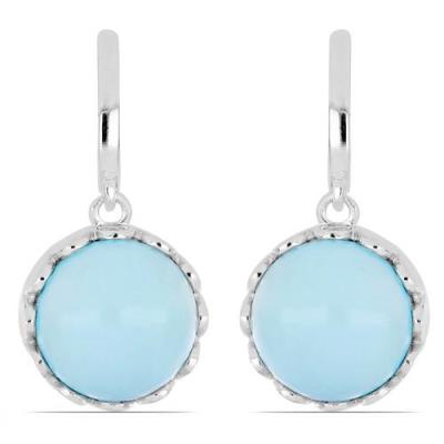 BUY REAL TURQUOISE GEMSTONE BIG STONE EARRINGS IN 925 SILVER